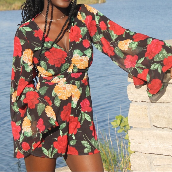 FLORAL ROMPER - Picture 2 of 2